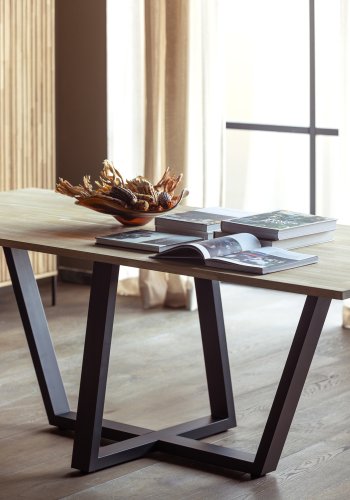 WOOOD Tablo Drenthe bordben til spisebord - matsort metal