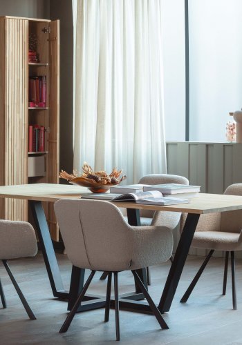 WOOOD Tablo Drenthe bordben til spisebord - matsort metal