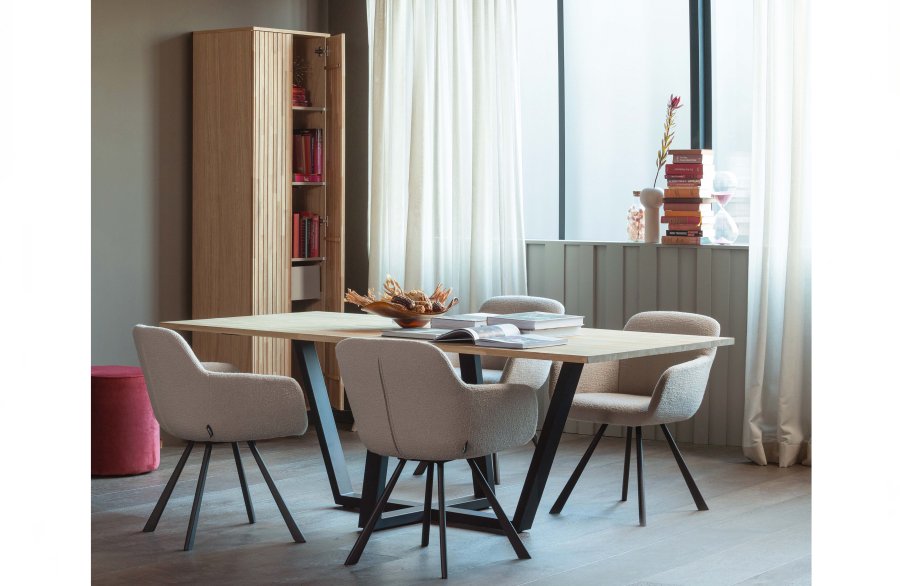 WOOOD Tablo Drenthe bordben til spisebord - matsort metal