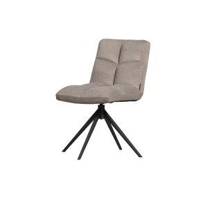 WOOOD EXCLUSIVE Vinny spisebordsstol, drejelig - sand fljl polyester og sort metal