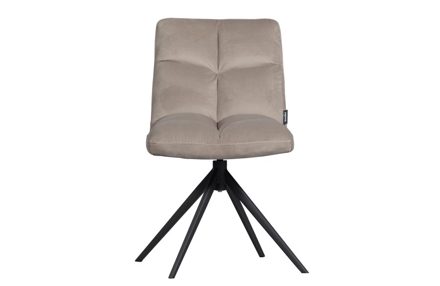 WOOOD EXCLUSIVE Vinny spisebordsstol, drejelig - sand fljl polyester og sort metal