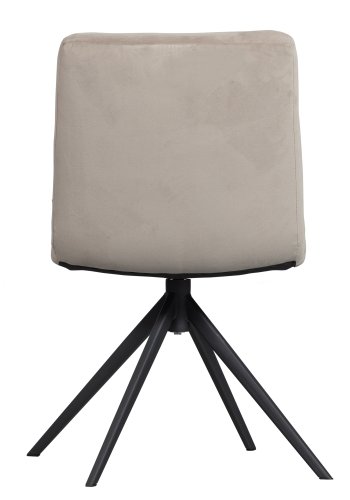 WOOOD EXCLUSIVE Vinny spisebordsstol, drejelig - sand fljl polyester og sort metal