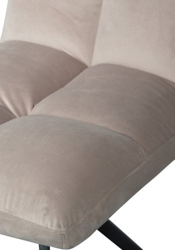 WOOOD EXCLUSIVE Vinny spisebordsstol, drejelig - sand fljl polyester og sort metal