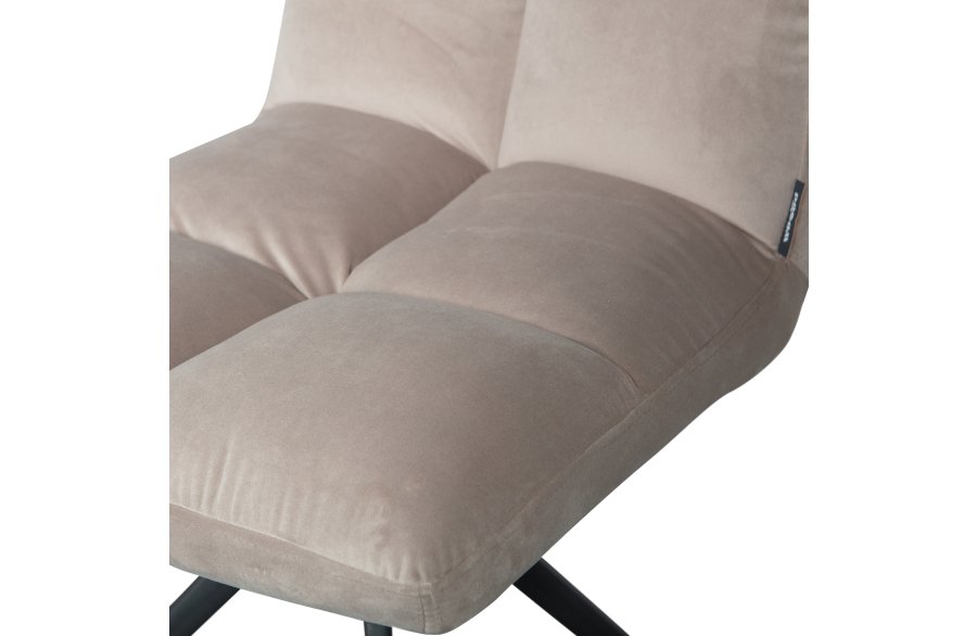 WOOOD EXCLUSIVE Vinny spisebordsstol, drejelig - sand fljl polyester og sort metal