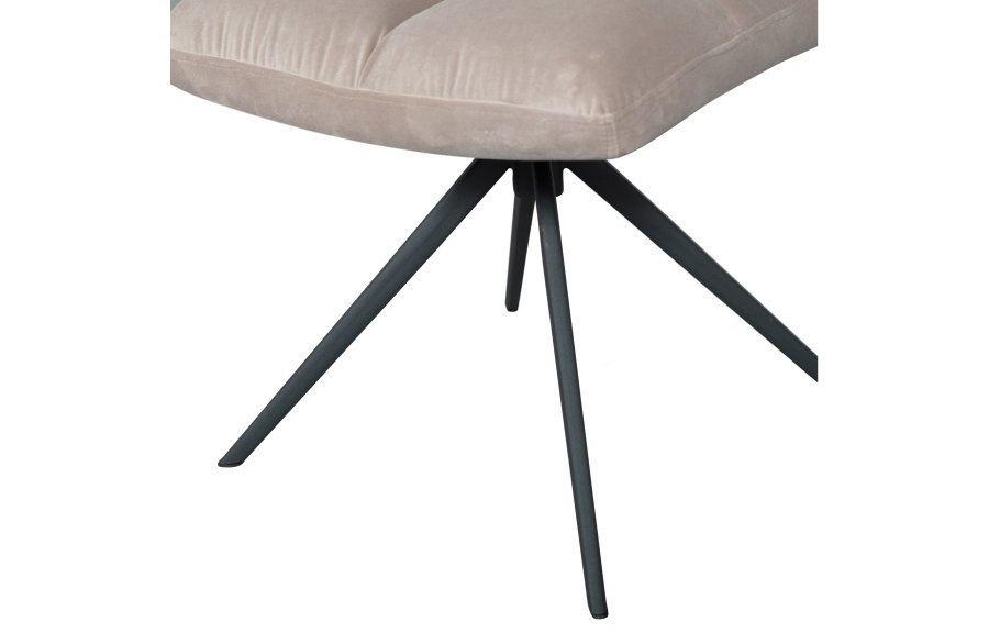 WOOOD EXCLUSIVE Vinny spisebordsstol, drejelig - sand fljl polyester og sort metal