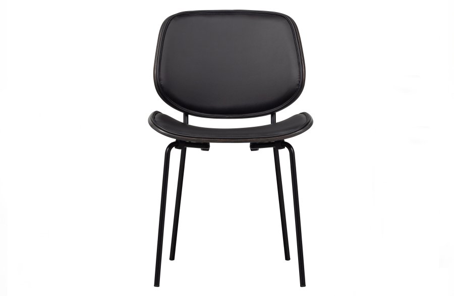 BEPUREHOME Close spisebordsstol - brun tr og sort kunstlder/metal