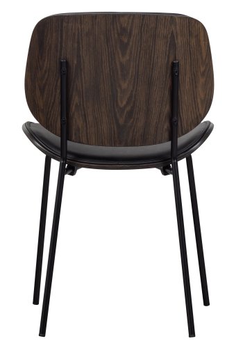 BEPUREHOME Close spisebordsstol - brun tr og sort kunstlder/metal