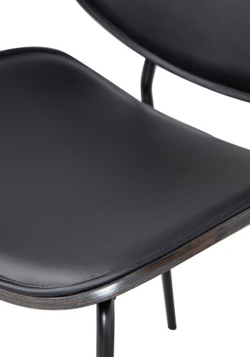 BEPUREHOME Close spisebordsstol - brun tr og sort kunstlder/metal