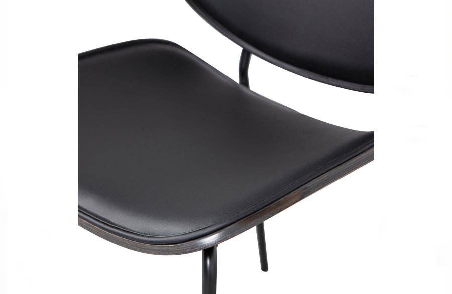 BEPUREHOME Close spisebordsstol - brun tr og sort kunstlder/metal