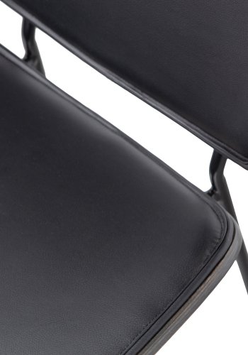 BEPUREHOME Close spisebordsstol - brun tr og sort kunstlder/metal