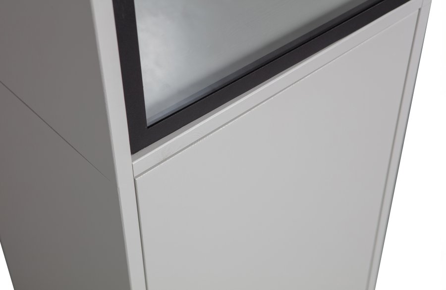 VTWONEN Basic vitrineskab, m. 2 push to open lger, 5 hylder - glas, sort metal og tgegr fyrretr