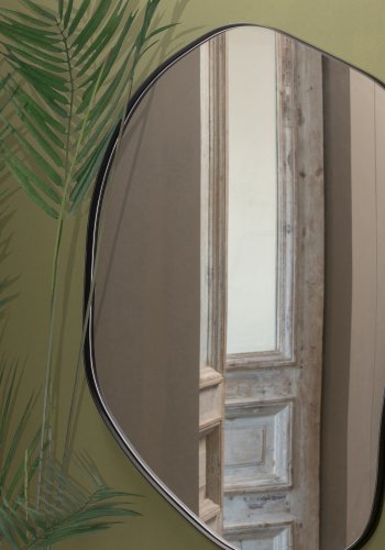 WOOOD EXCLUSIVE Romee vgspejl, organisk - spejlglas og sort metal (100x70)