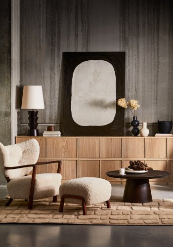 VTWONEN Coffee A Gogo sidebord, rund - brun valnddefinér (90)