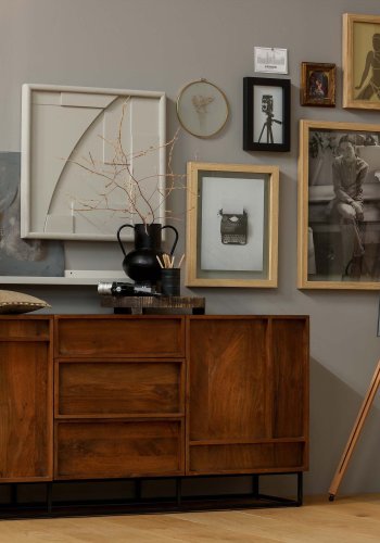 WOOOD EXCLUSIVE Foss gulvlampe fod, uden skrm - antik sort/brun aluminium (H:129)