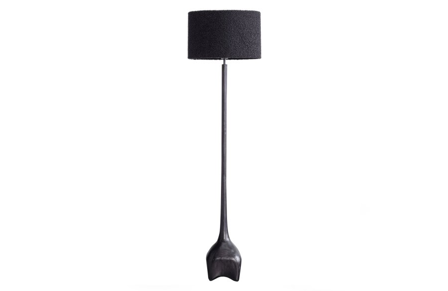 WOOOD EXCLUSIVE Foss gulvlampe fod, uden skrm - antik sort/brun aluminium (H:129)