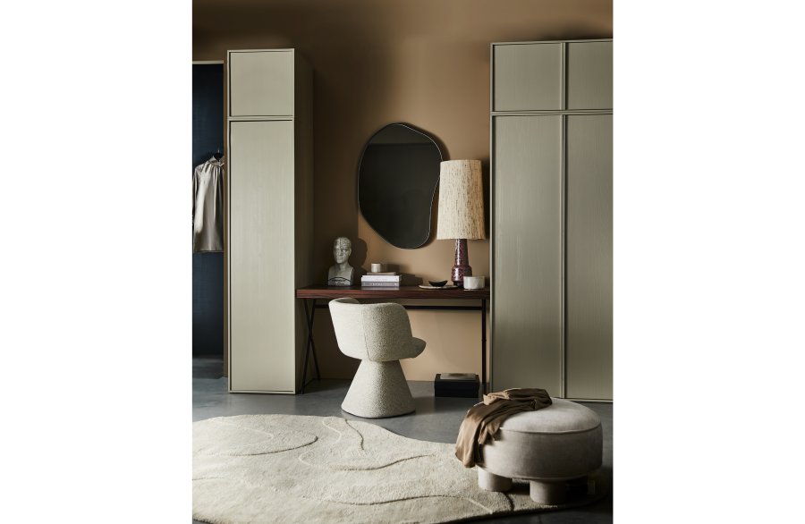 VTWONEN Daily Closet Single skab, 1 lge, 2 skuffer, 2 hylder, 1 stang - dakargrau fyrretr (H:200)