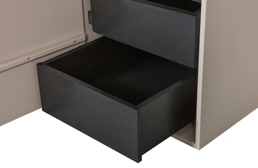 VTWONEN Daily Closet Single skab, 1 lge, 2 skuffer, 2 hylder, 1 stang - dakargrau fyrretr (H:200)