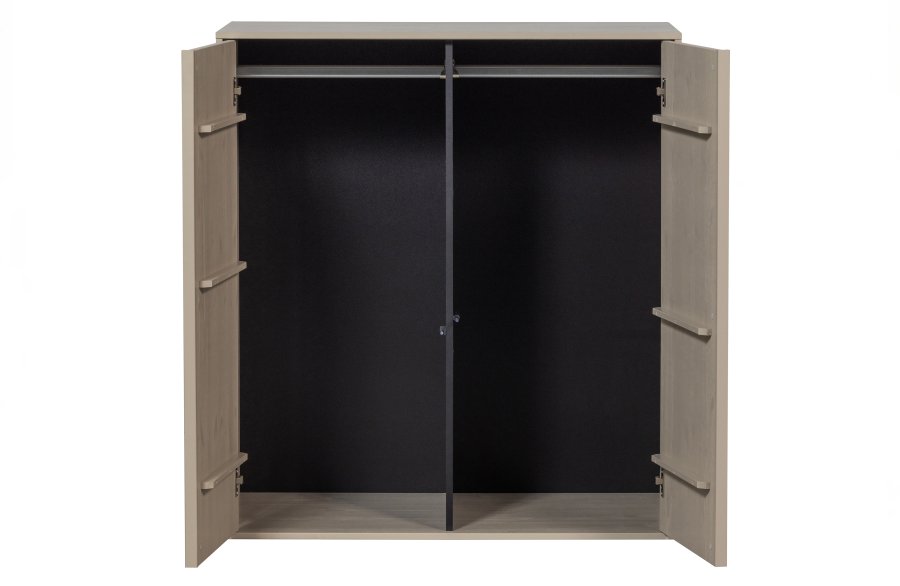 VTWONEN Daily Closet Dobbelt skab, m. 2 push to open lger og 2 stnger - dakargrau fyrretr (H:110)