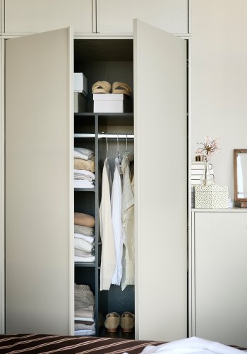 VTWONEN Daily Closet Dobbelt skab, m. 2 lger, 2 skuffer, 2 hylder - dakargrau fyrretr (H:200)