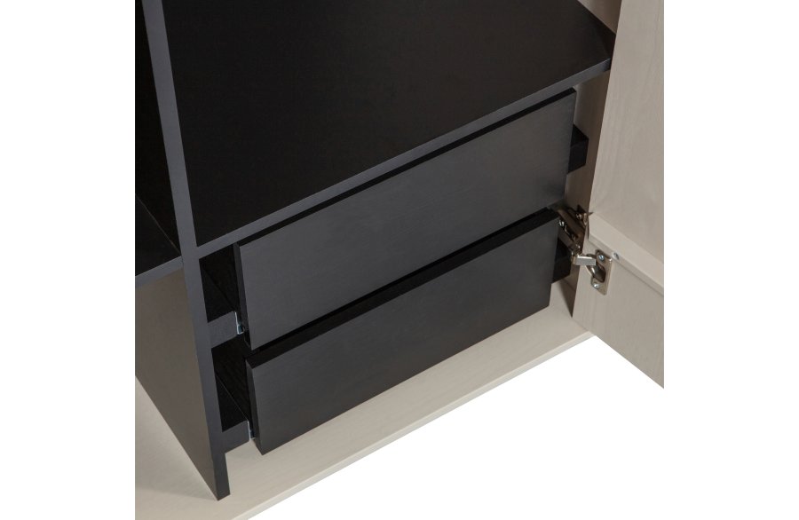 VTWONEN Daily Closet Dobbelt skab, m. 2 lger, 2 skuffer, 2 hylder - dakargrau fyrretr (H:200)