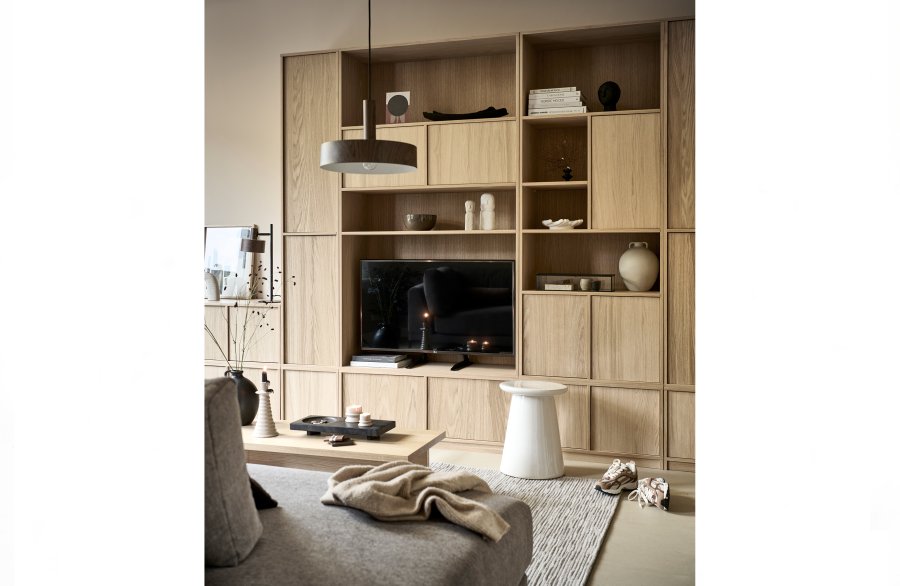 VTWONEN Modulair underskab, m. 1 push to open lge og 1 hylde - natur mat egetrsfinér (40x40)