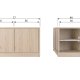 VTWONEN Modulair underskab, m. 2 push to open lger og 2 hylder - natur mat egetrsfinér (77x40)