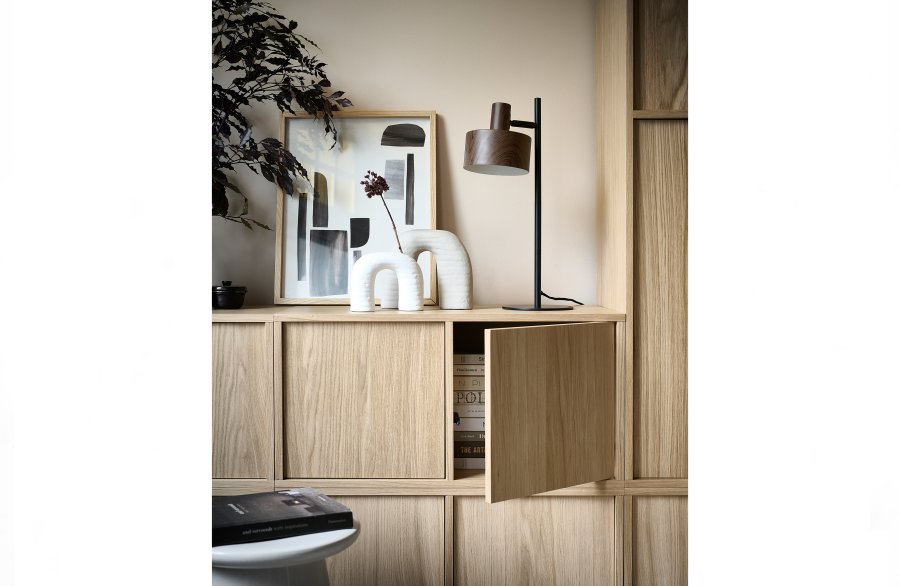 VTWONEN Modulair underskab, m. 2 push to open lger og 2 hylder - natur mat egetrsfinér (77x40)