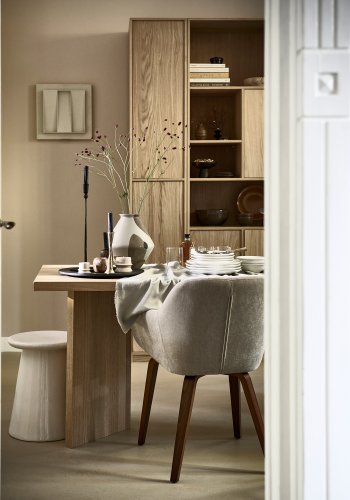 VTWONEN Modulair overskab, m. 2 push to open lger og 4 hylder - natur mat egetrsfinér (40x40)