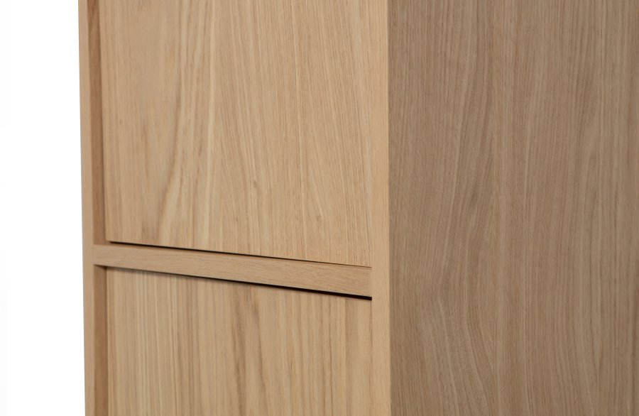 VTWONEN Modulair overskab, m. 2 push to open lger og 4 hylder - natur mat egetrsfinér (40x40)