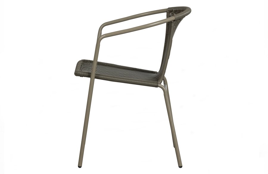 WOOOD EXCLUSIVE Weston havestol, m. armln, stabelbar - jungle polyrattan og metal