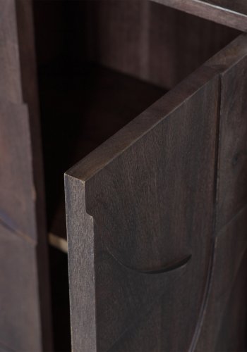 BEPUREHOME Draw skab, m. 4 push to open lger, 2 hylder og 1 rum - valnddefarvet mangotr