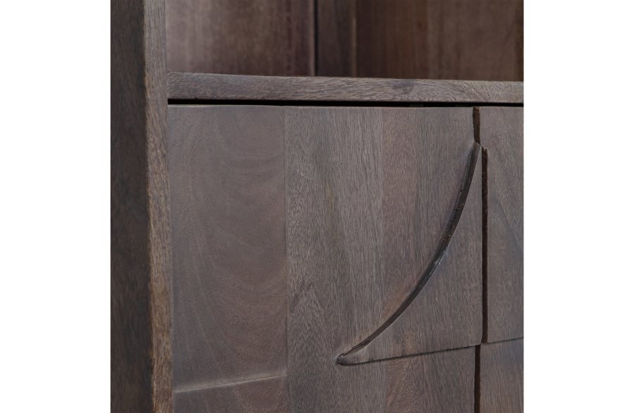 BEPUREHOME Draw skab, m. 4 push to open lger, 2 hylder og 1 rum - valnddefarvet mangotr