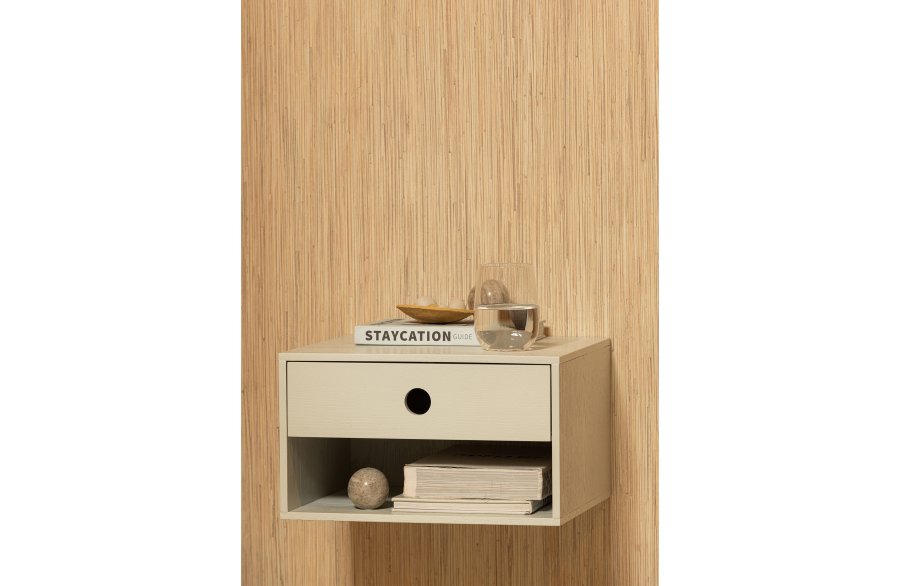 WOOOD Nancy vghngt natbord, m. 1 skuffe og 1 rum - tgegr MDF (34x30)