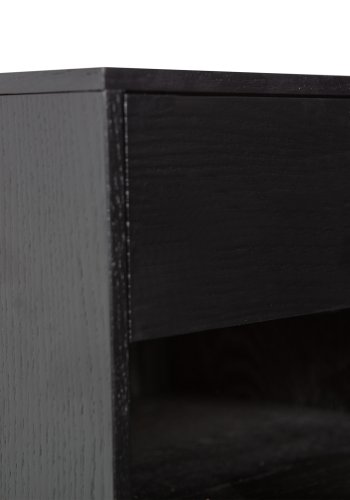 WOOOD Nancy vghngt natbord, m. 1 skuffe og 1 rum - sort MDF (34x30)
