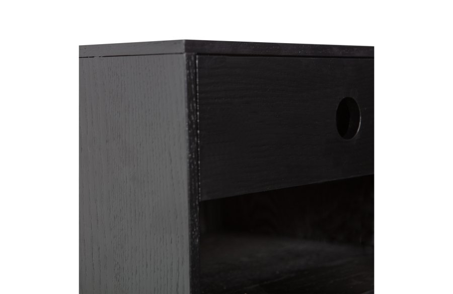 WOOOD Nancy vghngt natbord, m. 1 skuffe og 1 rum - sort MDF (34x30)