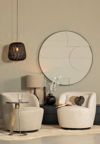 WOOOD EXCLUSIVE Serra drejestol - sand polyester