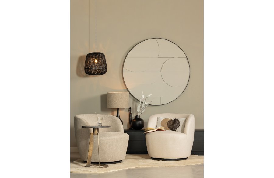 WOOOD EXCLUSIVE Serra drejestol - sand polyester