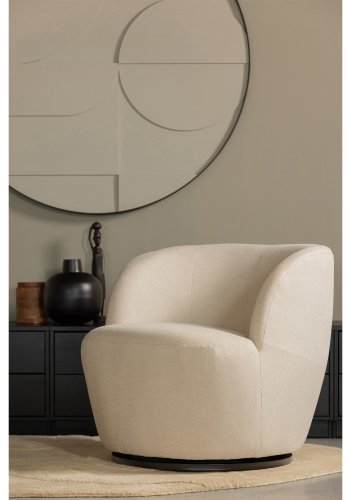 WOOOD EXCLUSIVE Serra drejestol - offwhite polyester