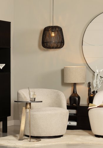 WOOOD EXCLUSIVE Serra drejestol - offwhite polyester