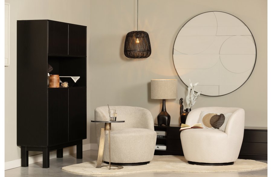 WOOOD EXCLUSIVE Serra drejestol - offwhite polyester