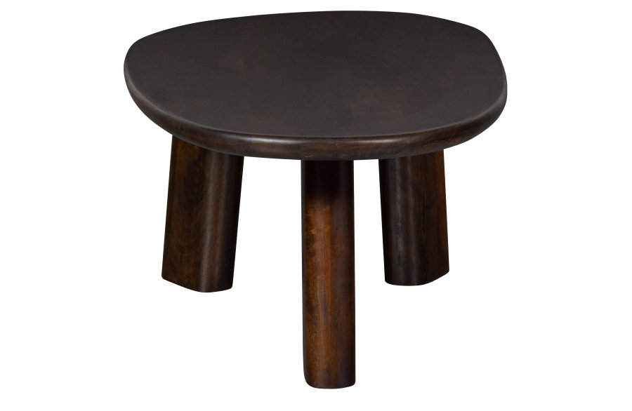 BEPUREHOME Roundly sofabord, organisk - valnddefarvet mangotr (110x60)