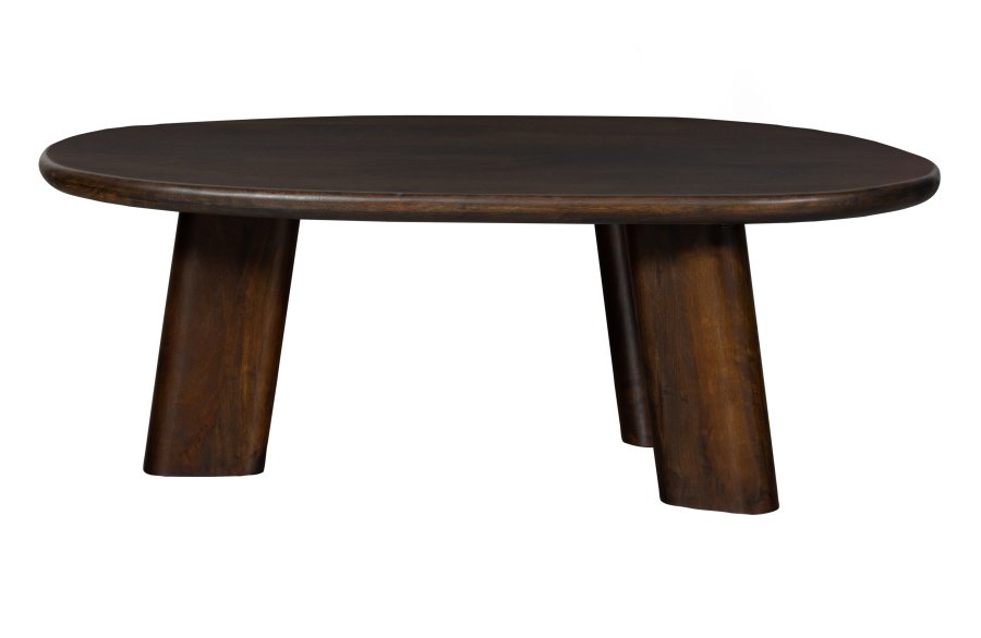 BEPUREHOME Roundly sofabord, organisk - valnddefarvet mangotr (110x60)