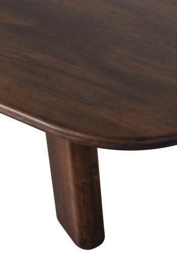 BEPUREHOME Roundly sofabord, organisk - valnddefarvet mangotr (110x60)