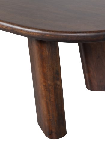 BEPUREHOME Roundly sofabord, organisk - valnddefarvet mangotr (110x60)