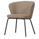 BEPUREHOME Admit spisebordsstol - beige bouclé polyester og sort metal