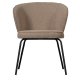 BEPUREHOME Admit spisebordsstol - beige bouclé polyester og sort metal
