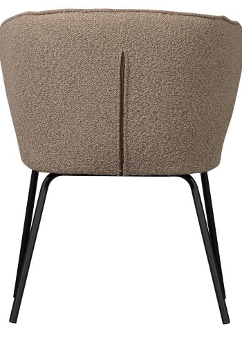 BEPUREHOME Admit spisebordsstol - beige bouclé polyester og sort metal