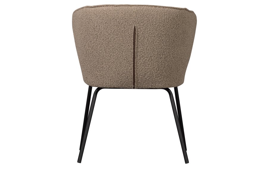 BEPUREHOME Admit spisebordsstol - beige bouclé polyester og sort metal