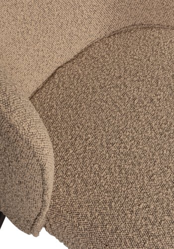 BEPUREHOME Admit spisebordsstol - beige bouclé polyester og sort metal