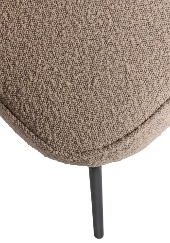 BEPUREHOME Admit spisebordsstol - beige bouclé polyester og sort metal